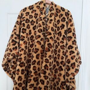 PJ Couture one size wool kimono- leopard print